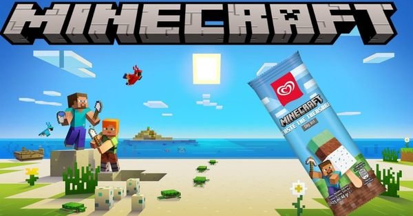 Minecraft Ice cream sticks, Vanilla & Chocolate 